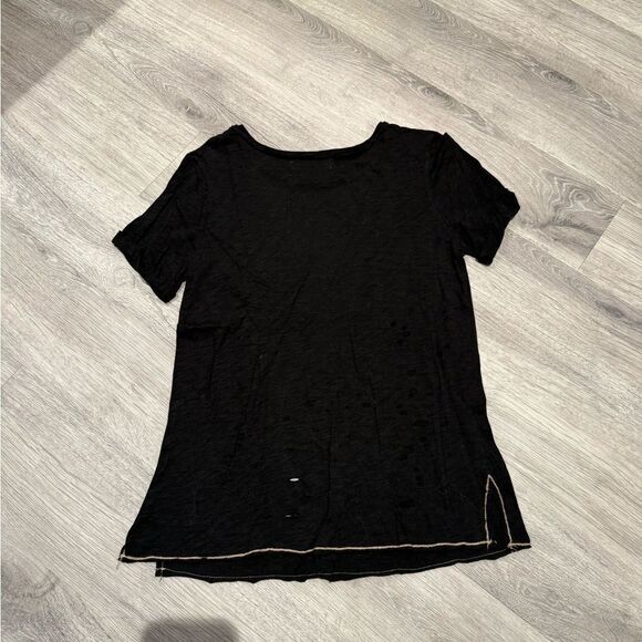 Oober Swank Black Rocker Graphic Women's Top with mesh cleavage - Picture 6 of 6